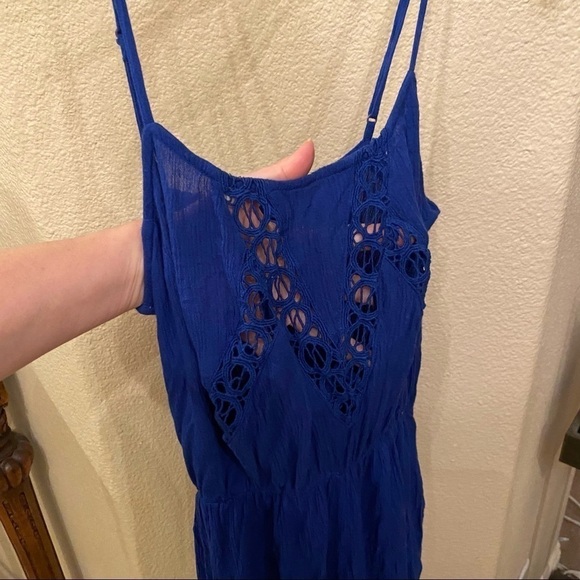 Staring At Stars Women Midnight Blue Crochet Jumpsuit Size Xsmall - Picture 5 of 10